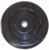 MB Barbell Диск для штанги черный обрезиненный, 10 кг (31 мм), серия Стандарт