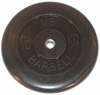 MB Barbell Диск для штанги черный обрезиненный, 15 кг (26 мм), серия Стандарт